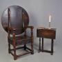 Good Oak Wainscot Chair Monk`s Table