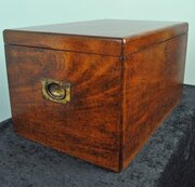 Large Early Victorian Teak Campaign Chest c 1850