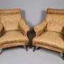 Pair 19th Century Long and Low Howard Armchairs 
