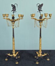 Pair Barbedienne Bronze And Ormolu Candelabra
