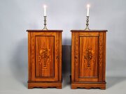 Pair Of Rosewood And Marquetry Bedside Chests
