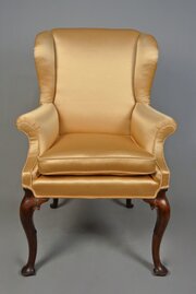 Queen Anne Design Walnut Wing Armchair c 1880
