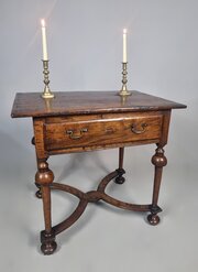 Queen Anne Period Elm and Oak Lowboy c1710