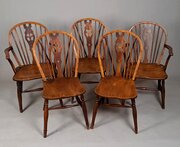 Set Of Five Prince Of Wales Windsor Chairs 