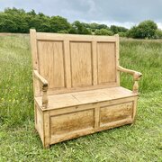 A Spectacular Small Welsh Pine Box Settle