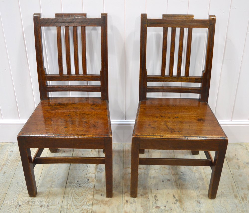 Fine Pair 19thC Elm & Fruitwood Dining Chairs Antiques Atlas