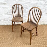 Pair Of Hoop Back Farmhouse Kitchen Dining Chairs