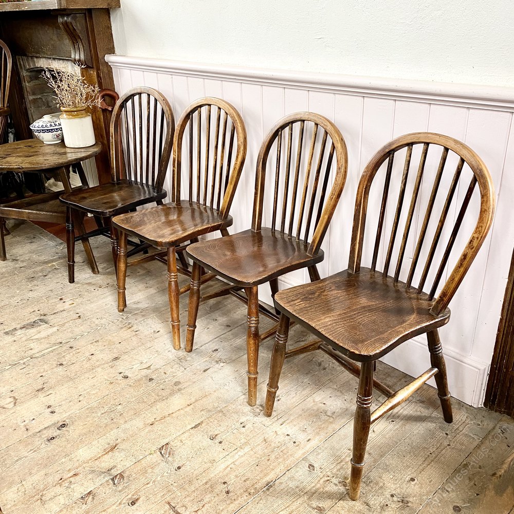 Set Of Four Hoop Back Farmhouse Dining Chairs X 4 Antiques Atlas