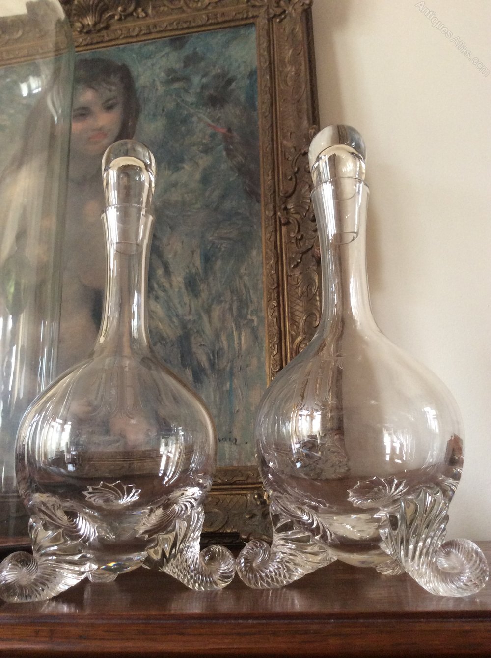 Antiques Atlas Early Victorian Unusual Pair Of Crystal Decanters