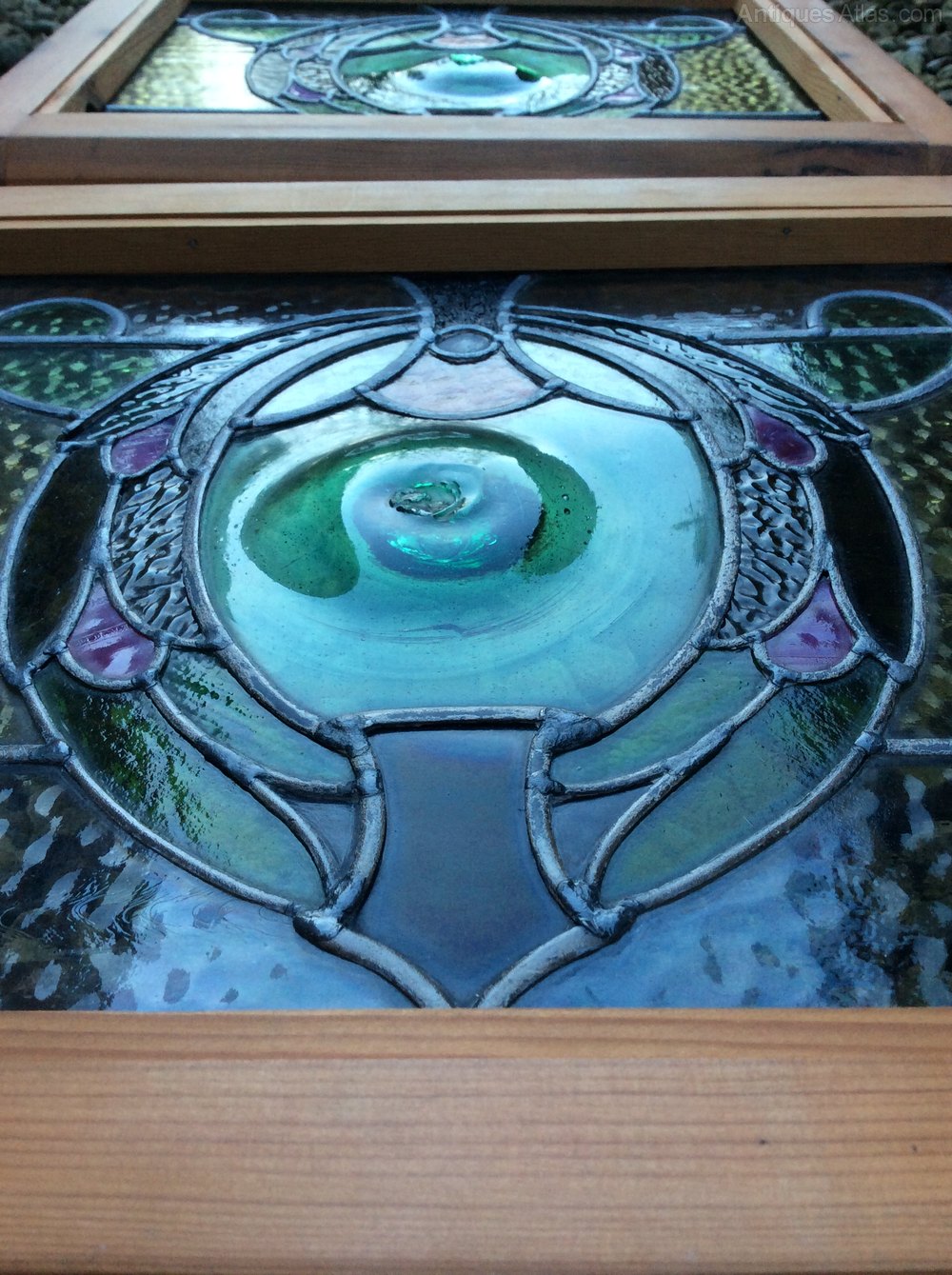 Antiques Atlas Pair Of Art Nouveau Stained Glass Windows