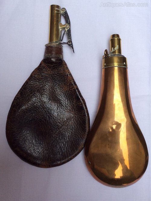 Powder Shot Flask Antiques Atlas - Pair Of Early Shot/ Powder Flasks