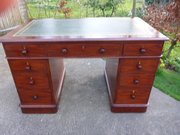 Victorian Mahogany Pedestal Desk