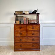19th C Mahogany Chest Of Drawers With Open Shelves