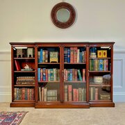 19th C Mahogany Dwarf Glazed Bookcase Cabinet