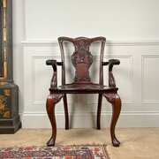 19th C Scottish Mahogany Elbow Chair