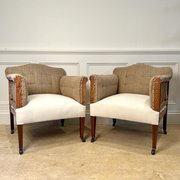 A Pair Of Edwardian Mahogany Tub Chairs