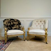 Fine Pair Of Holland & Sons Gilded Armchairs