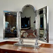 Fine Quality Silver Triptych Dressing Table Mirror