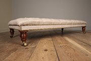 Mahogany Upholstered Centre Stool / Coffee Table