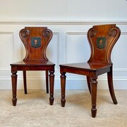 Pair Of Beautiful Gillows Regency Hall Chairs