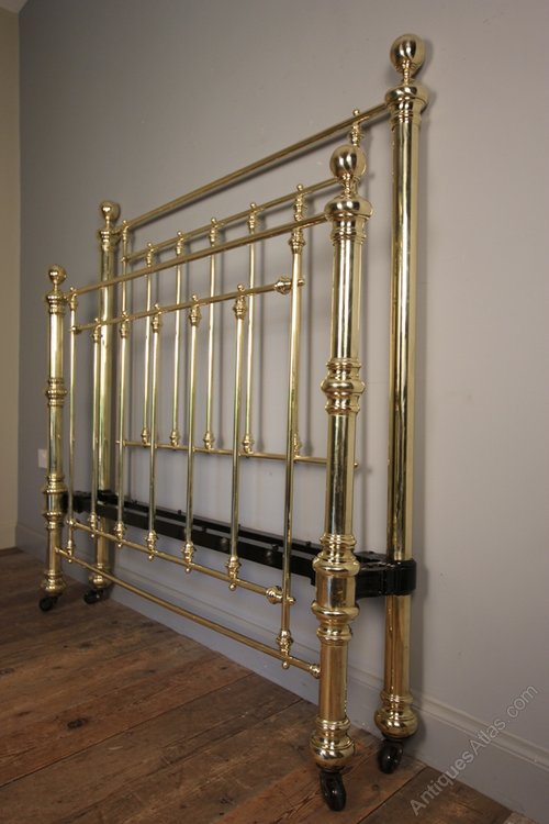 Victorian Brass Double Bed 4 Ft 6" as129a1189 Antiques Atlas