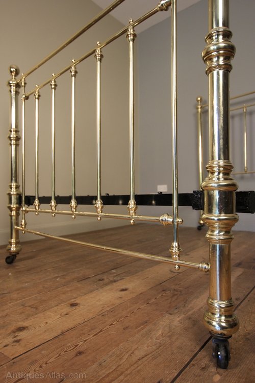 Victorian Brass Double Bed 4 Ft 6" as129a1189 Antiques Atlas