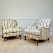 Wonderful Pair Of Howard & Sons Bridgewater Armcha