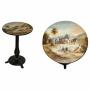 1860 Polychrome Painted Tilt Top Occasional Table