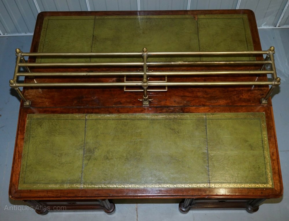 C.1840 Honduras Mahogany Bankers Partners Desk Antiques Atlas