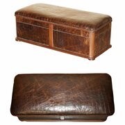 C.1860 Crocodile Or Alligator Patina Ottoman Trunk