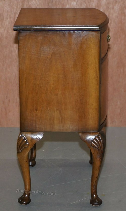 Antiques Atlas C.1950's Burr Walnut Queen Anne Bedside Table