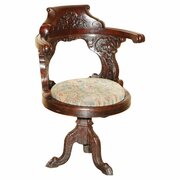 Circa 1840 Ships Captains Cast Iron Base Armchair