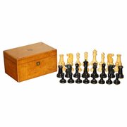 Extra Large Victorian Staunton Chess Set In Box