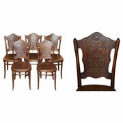 Five Jacob & Josef Kohn 1850 Thonet Dining Chairs