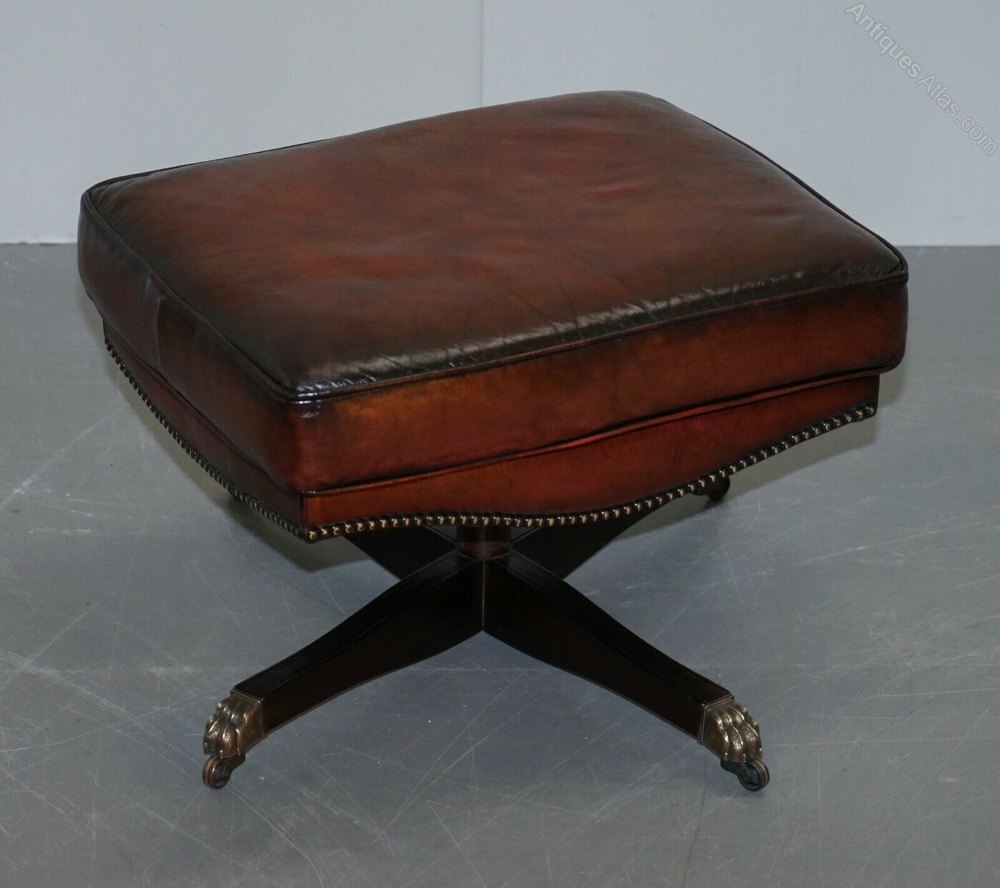 Antiques Atlas Harrods Swivel Armchair & Matching Footstool