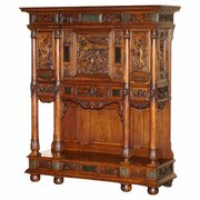 Louis XIII Revival Heavily Carved Cabinet Cupboard