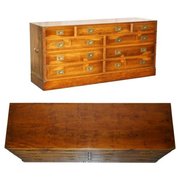 Military Campaign Burr Walnut Sideboard Drawers