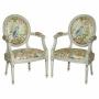 Pair 1920 French Louis XVIII Fauteuils Armchairs 