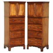 Pair Castle Howard 1820 Tallboy Chest Of Drawers