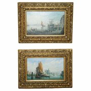 Pair G Neumann 1881 & 1882 Venetian Oil Paintings