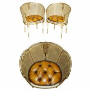 Pair Of 1880 French Chesterfield Bergere Armchairs