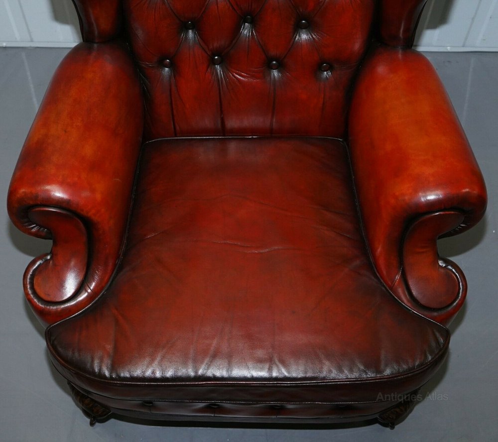 Pair Of Victorian Chesterfield Armchairs Footstool Antiques Atlas