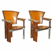 Piece Unique 1970s Modernist Asymmetric Armchairs