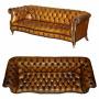 Restored Serpentine Fronted Chesterfield Club Sofa