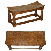  Robert Mouseman Thompson 1930s Burr Oak Stool