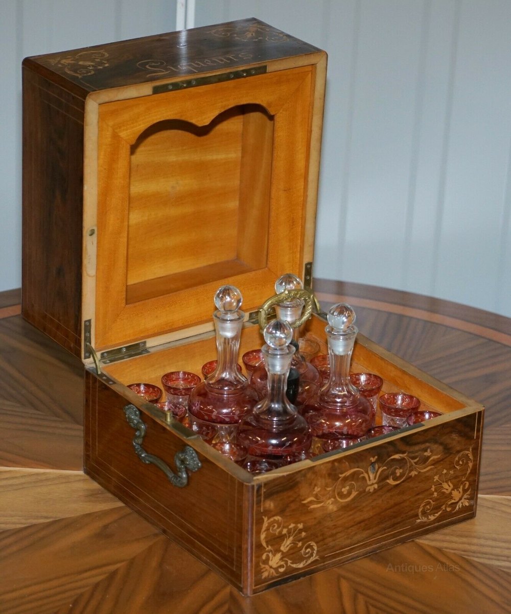 Antiques Atlas - Victorian Rosewood Marquetry Inlaid Liquor Box