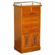 Victorian Walnut Arts Crafts Tallboy Chest Drawers