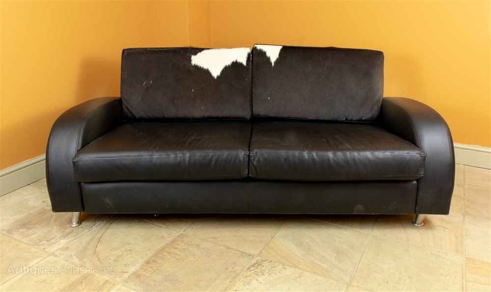 Leather Sofa Art Deco Style