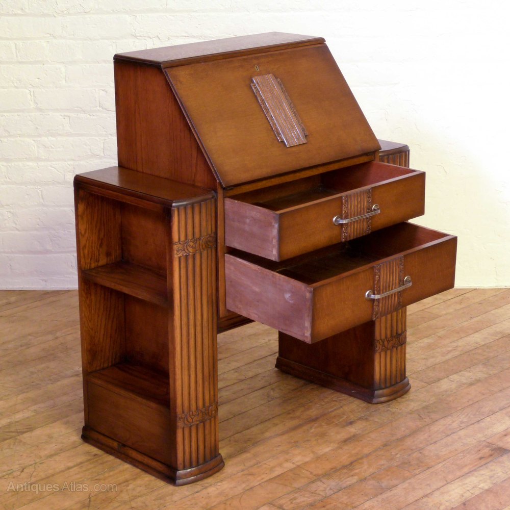 Art Deco Oak Bureau Antiques Atlas Art Deco Oak Bureau Antique Bureaus