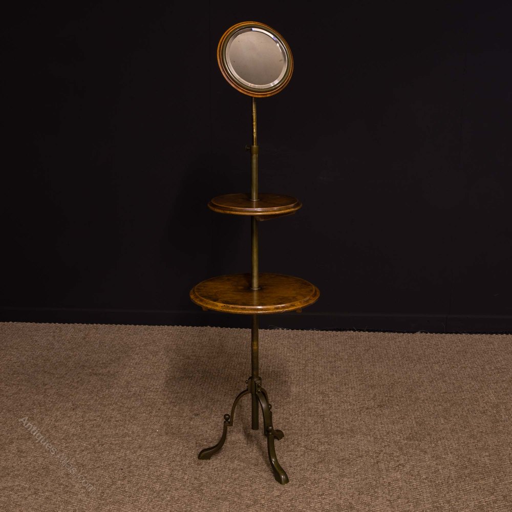 Edwardian Walnut And Brass Shaving Stand Antiques Atlas